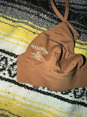 Myra Swim Hawke Triangle Bikini Top Chocolate Brown Size Small